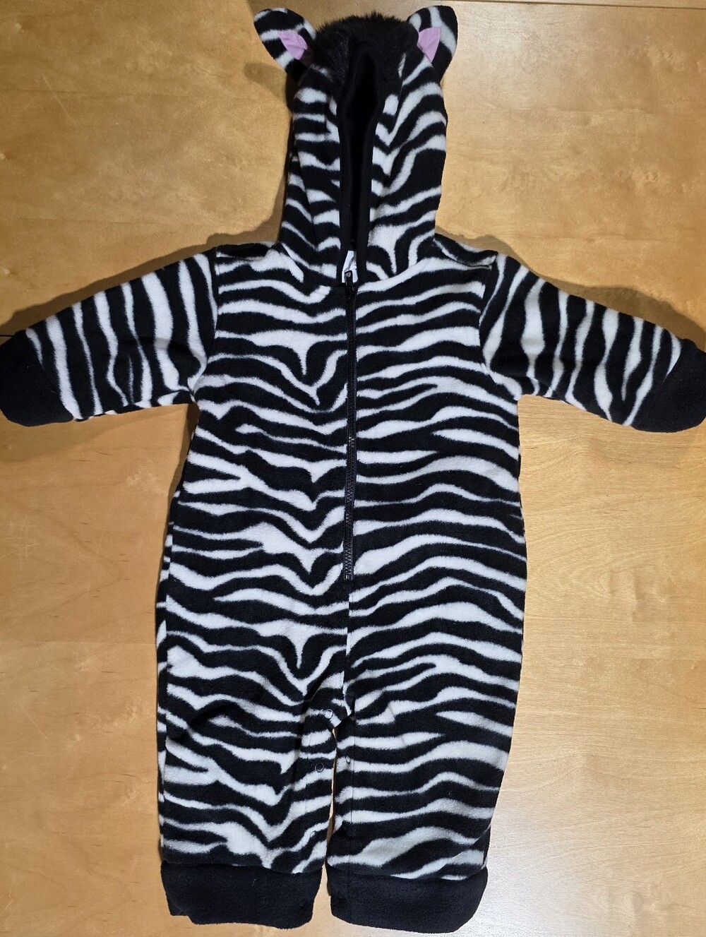 Vintage Baby GAP Zebra Halloween Costume 12-18M Fleece One Piece WARM